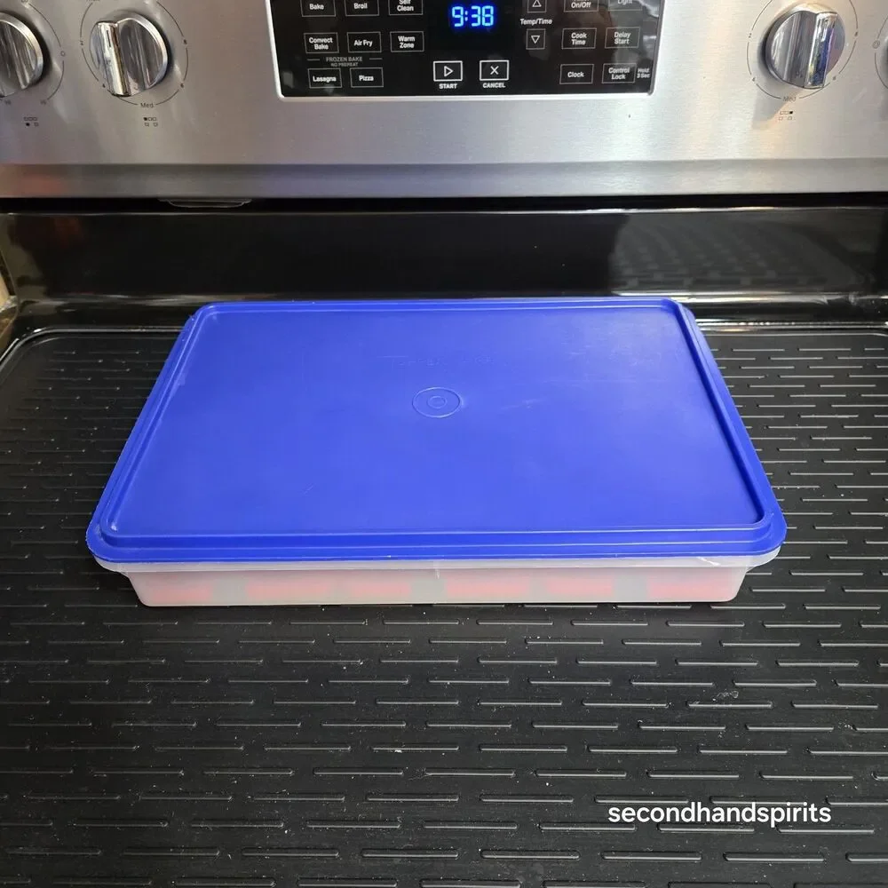 Tupperware Cold Cut Keeper  Rectangle Deviled Egg Trays Lid~RWB Patriotic 13